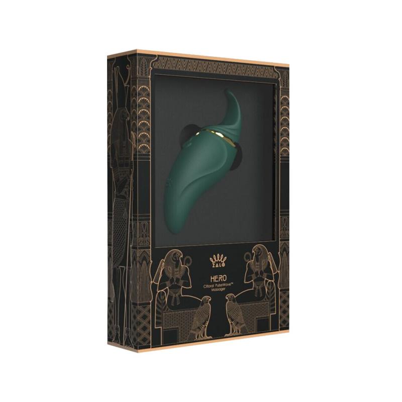 SO6660 Вибратор 2в1 с язычком Zalo — Hero Jewel Green, кристалл Swarovski