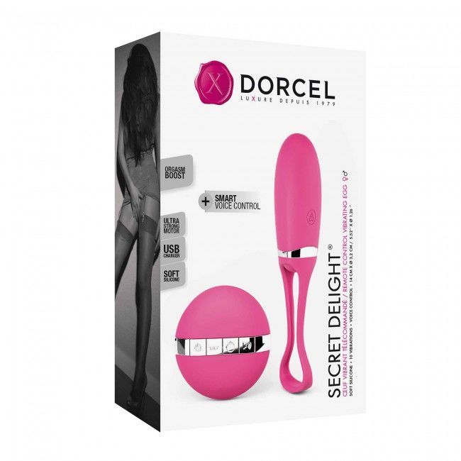 SO3078 Виброяйцо Dorcel Secret Delight Magenta с пультом ДУ, с турборежимом и голосовым управлением