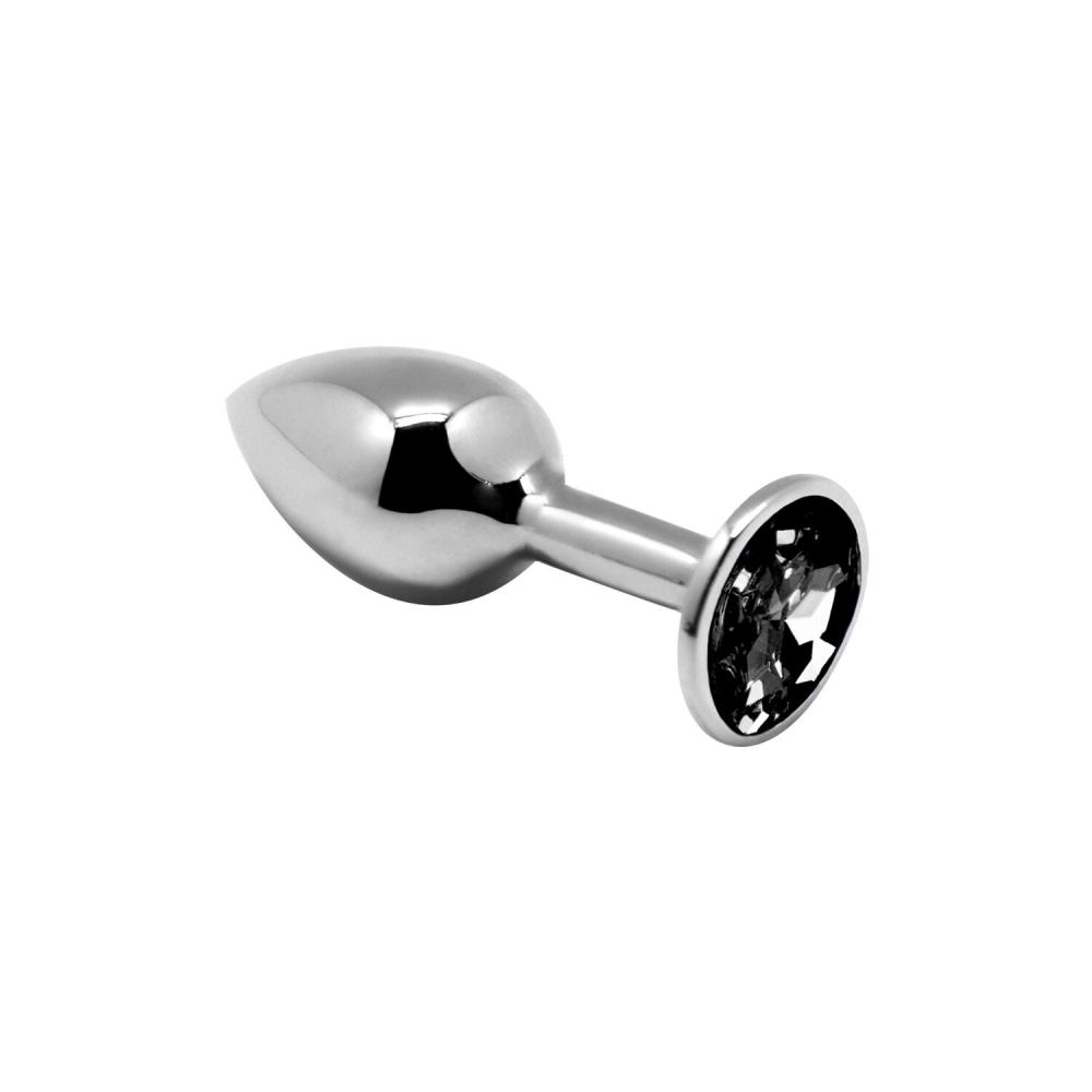 SO6011 Металлическая анальная пробка с кристаллом Alive Mini Metal Butt Plug Black S
