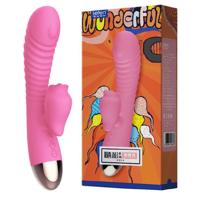 SO3597 Вибратор-кролик с подогревом и шаловливым язычком для клитора Leten Wonderful Pink