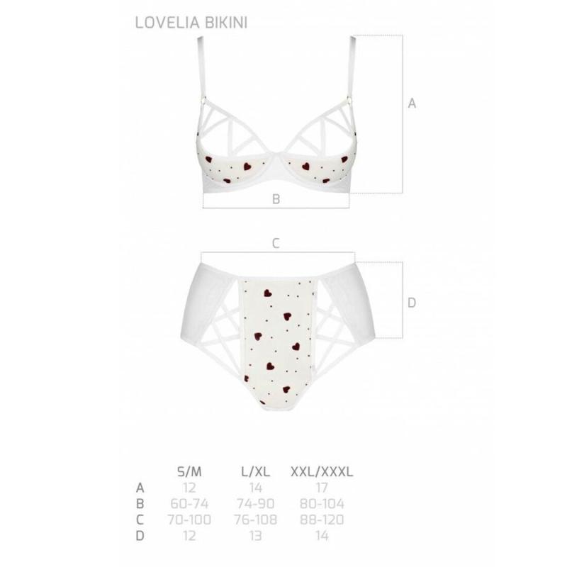 SO4752 Эротический комплект с рисунком LOVELIA BIKINI white XXL/XXXL - Passion