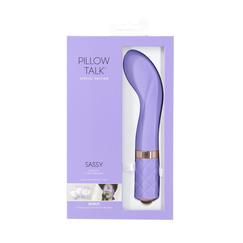 SO6853 Розкішний вібратор Pillow Talk Sassy Purple Special Edition, Сваровскі, пов’язка на очі+гра