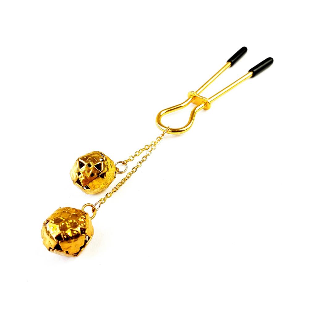 SO6782 Затискач для клітора з бубонцями Art of Sex - Beverly clit clamp, Золото