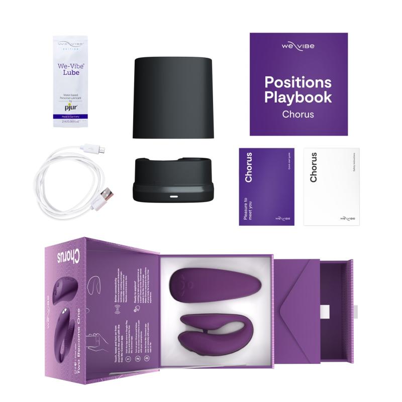 SO6923 Смарт-вібратор для пар We-Vibe Chorus Purple, сенсорне керування вібраціями стисненням пульта