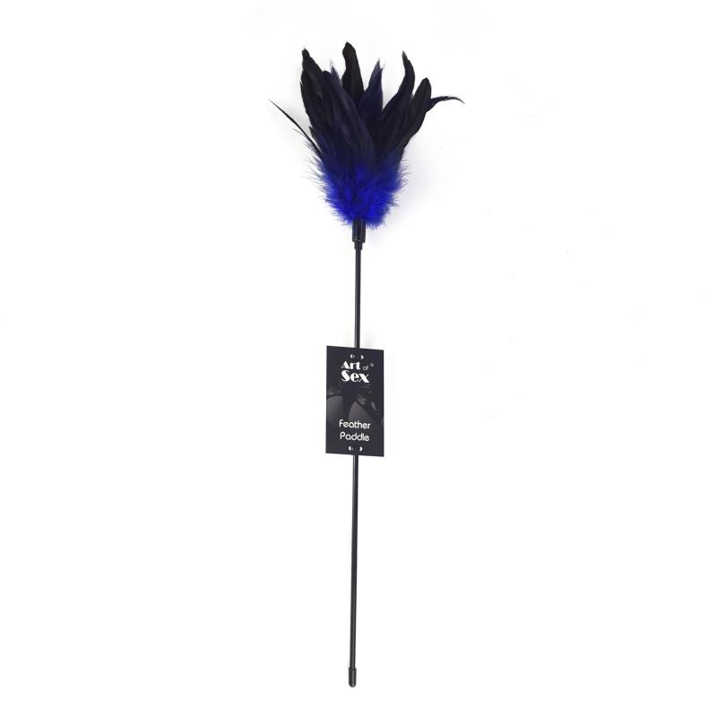 SO6612 Щекоталка синяя Art of Sex - Feather Paddle, перо молодого петуха