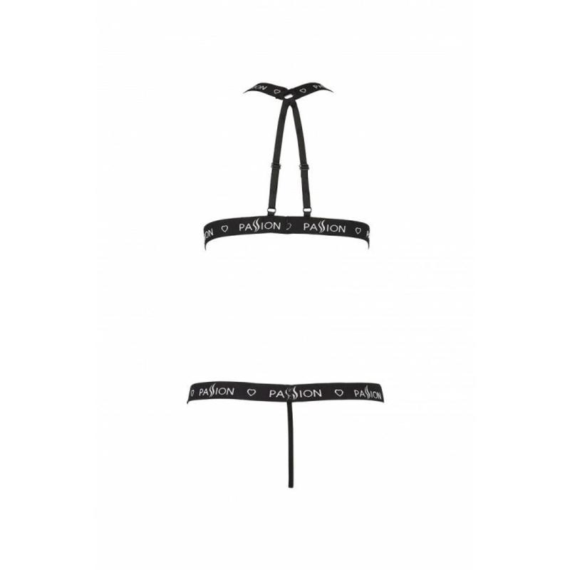 PS26406 Полупрозрачное боди с вырезами Passion Exclusive Mirajane Body black XXL/XXXL, черное