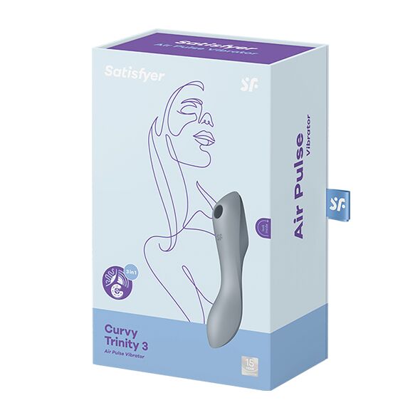 SO6118 Вакуумный стимулятор с вибрацией Satisfyer Curvy Trinity 3 BlueGrey