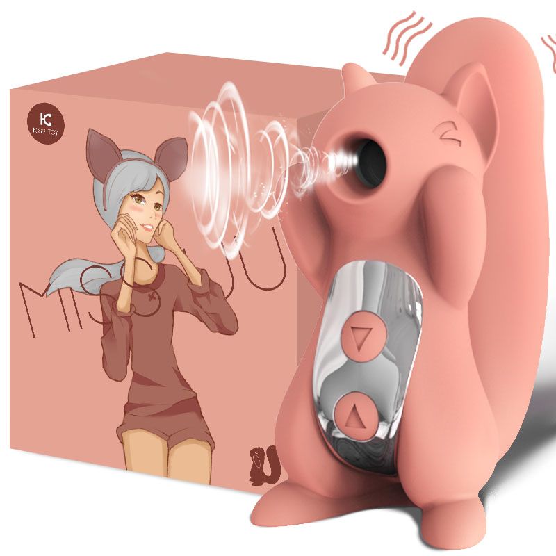 SO3619 Вакуумный стимулятор с вибрацией KISTOY Miss UU Orange, игрушка 2-в-1