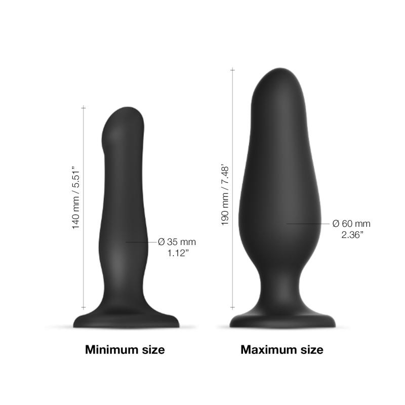 SO7383 Надувной фаллоимитатор Strap-On-Me INFLATABLE DILDO PLUG - NOIR, шарик внутри, диаметр до 6 см
