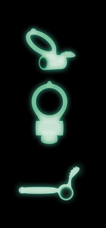 MD1397 Эрекционное кольцо Dorcel Power Clit White PHOSPHO с вибрацией, белое, светится в темноте