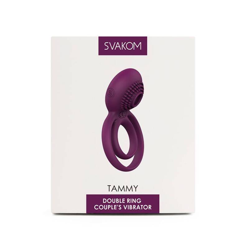 SO4853 Двойное эрекционное кольцо с вибрацией Svakom Tammy Violet