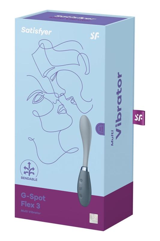 SO6727 Вибратор Satisfyer G-Spot Flex 3 Grey, гибкий ствол с фиксацией положения
