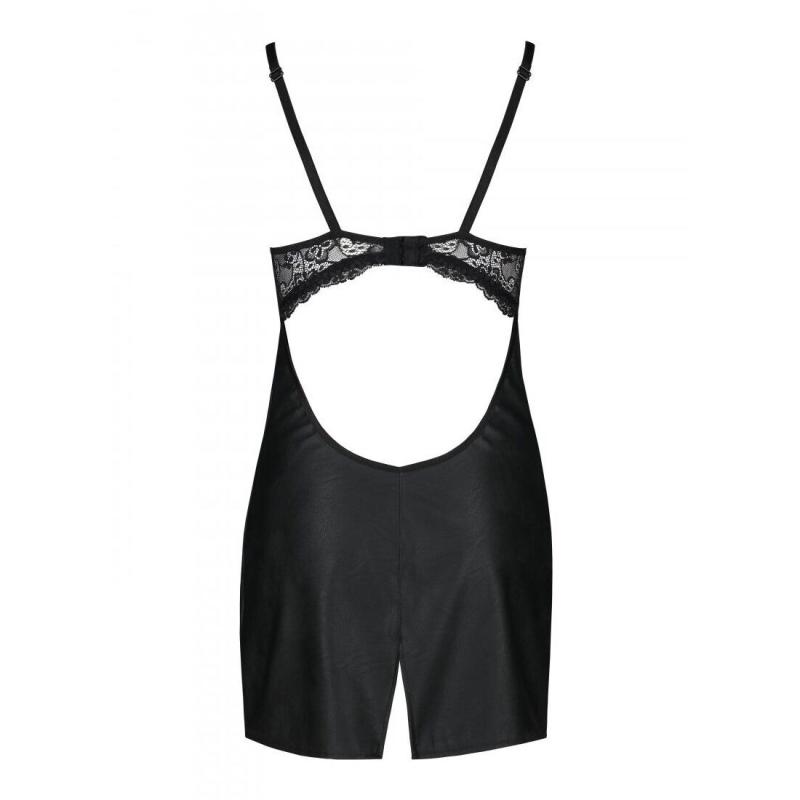 SO5358 Бэби-долл из эко-кожи и кружева Loona Chemise black L/XL - Passion