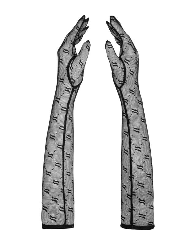 SO7299 Сетчатые длинные перчатки Obsessive Obsessivia gloves black O/S, черные