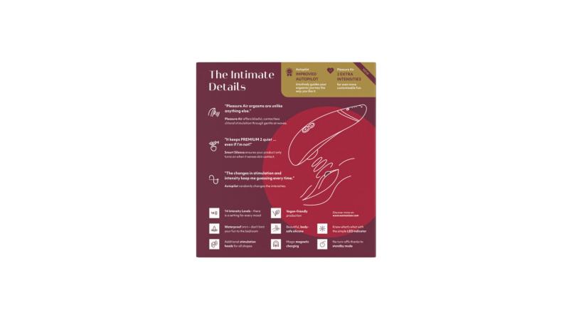 SO8750 Вакуумный клиторальный стимулятор Womanizer Premium 2 - Bordeaux