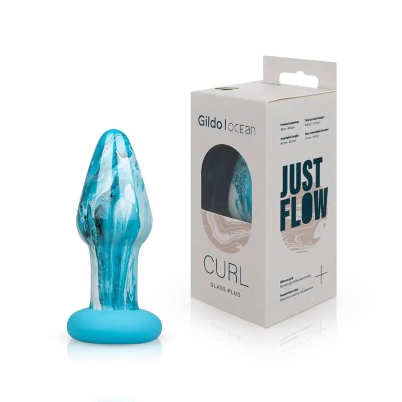SO8895 Стеклянная анальная пробка Gildo - Ocean Curl Glass Butt plug
