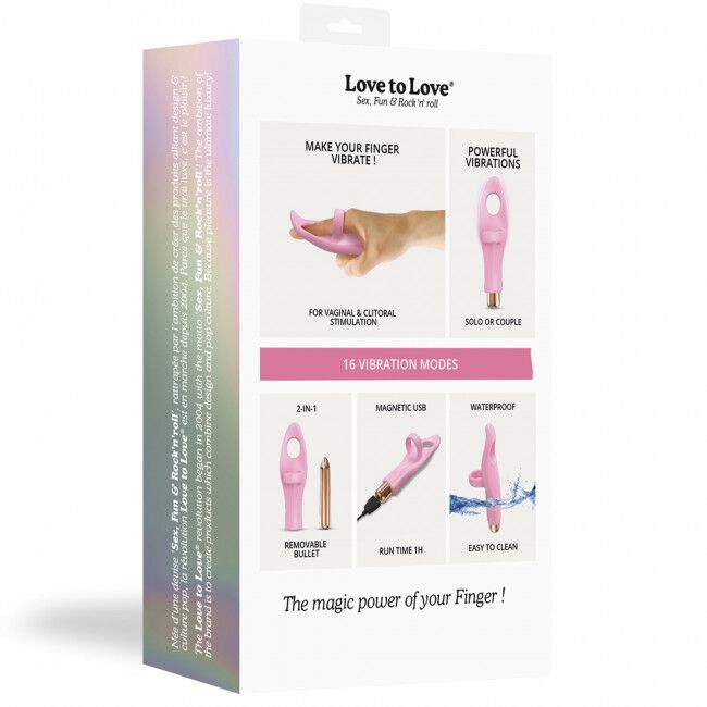 SO5092 Вибратор на палец Love To Love Tickle me - BABY PINK перезаряжаемый, 3 варианта использования