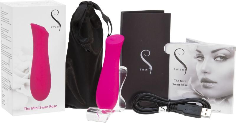 SO2734 Минивибратор The Mini Swan Rose с плавным увеличением интенсивности вибрации, силикон