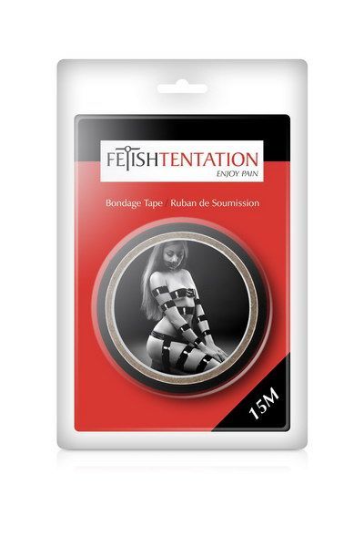 SO2234 Скотч для бондажа Fetish Tentation Black (15м), не липнет к коже и волоскам, только сам к себе
