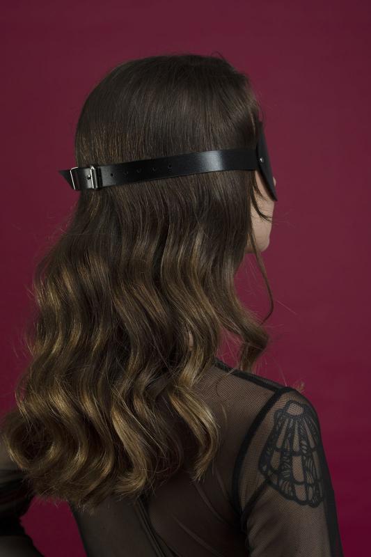 SO3412 Маска на глаза Feral Feelings - Blindfold Mask, натуральная кожа, черная