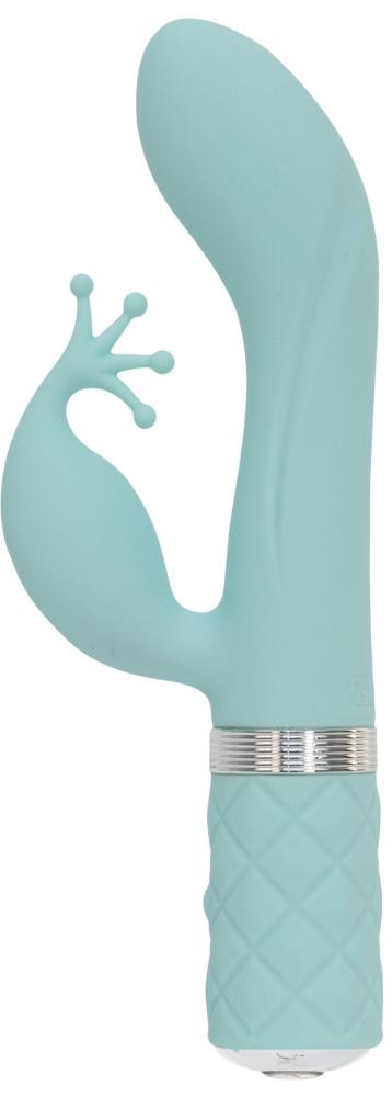 SO2716 Роскошный вибратор-кролик Pillow Talk - Kinky Teal с кристаллом Сваровски, мощный