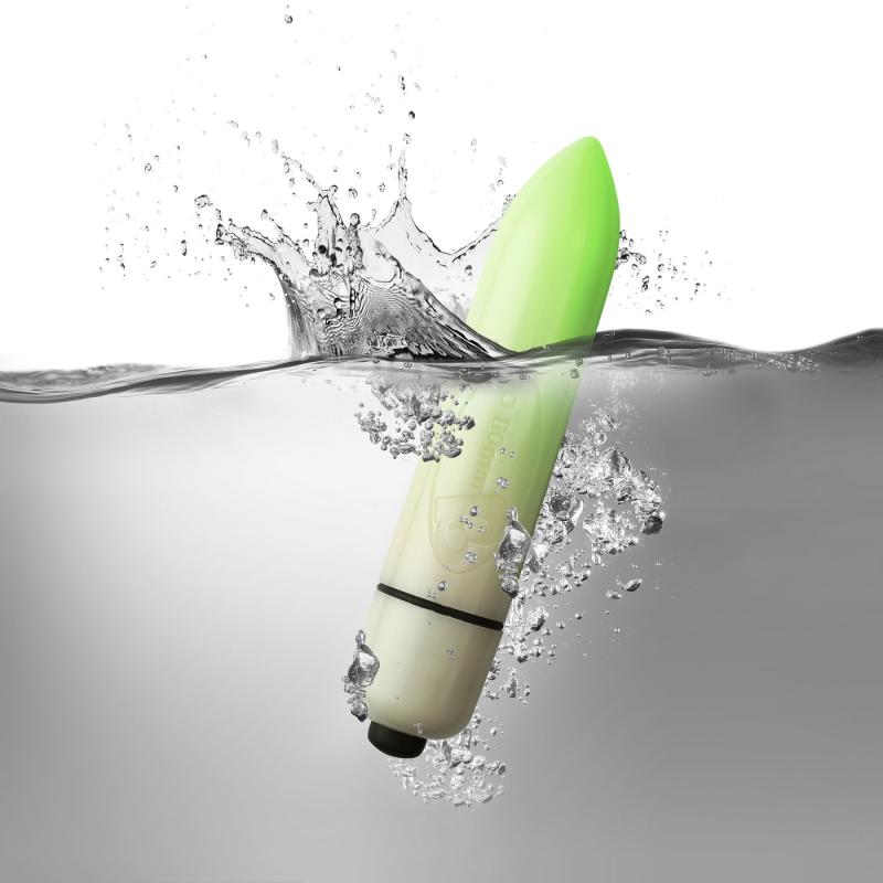 SO3008 Вибропуля Rocks Off Neon - Halo, светится в темноте, 7 режимов работы, на батарейке