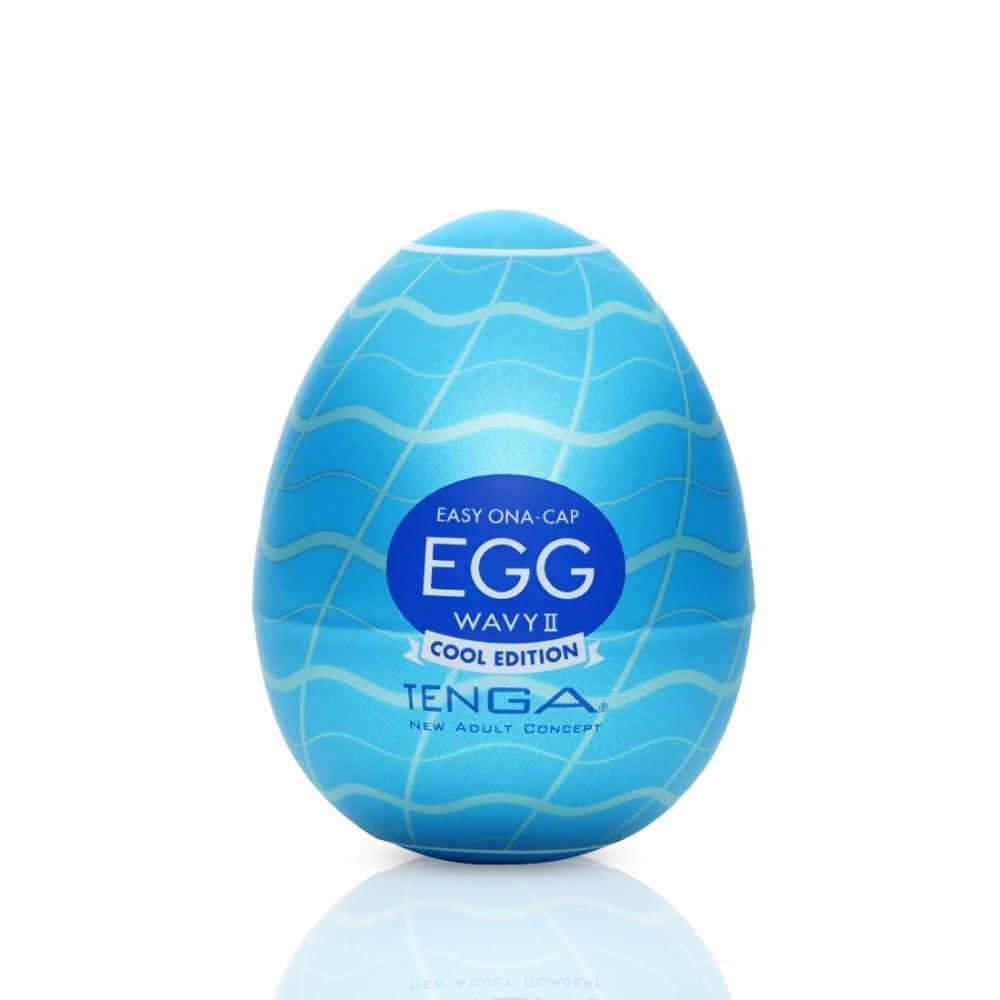 SO6594 Мастурбатор-яйцо Tenga Egg Wavy II Cool с двойным волнистым рельефом и охлаждающим эффектом