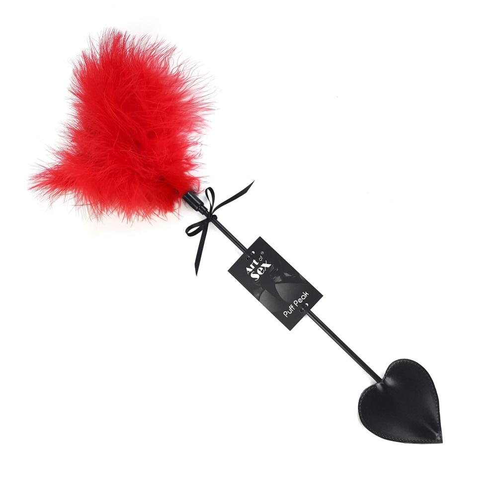 SO6965 Щекоталка со шлепалкой Пика Art of Sex - Puff Peak, цвет Красный