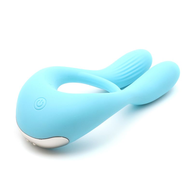 SO3763 Вібратор для пар KISTOY Martin Blue, два мотори, кріплення на член, діаметр 3,2 см