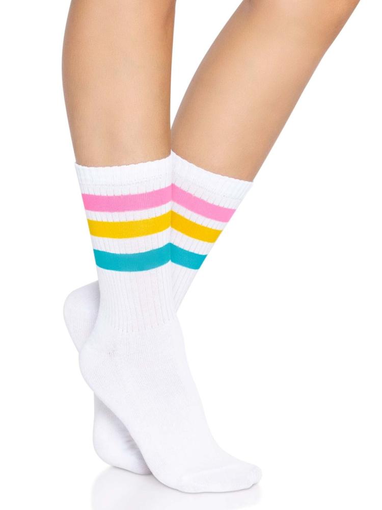 SO8585 Носки женские в полоску Leg Avenue Pride crew socks Pansexual, 37–43 размер