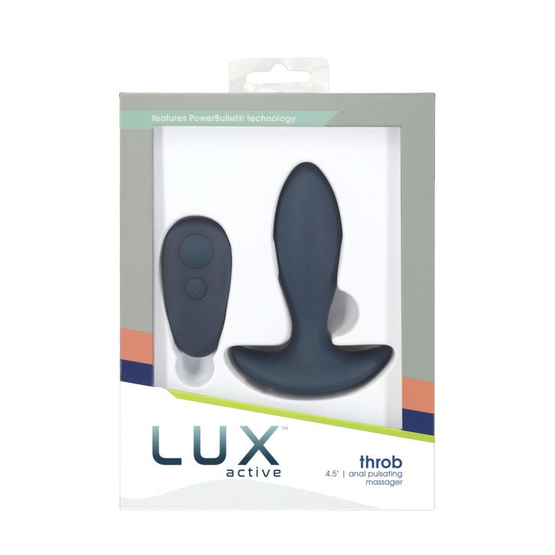 SO5571 Анальная пробка с пульсацией Lux Active – Throb – 4.5" Anal Pulsating Massager, пульт ДУ