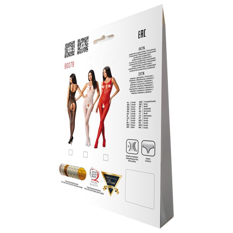 SO4725 Бодистокинг с доступом к интимным местам Passion BS078 white