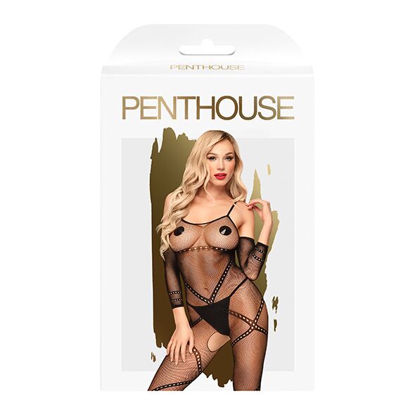 SO5309 Бодистокинг с контрастным узором Penthouse - Under Arrest Black XL