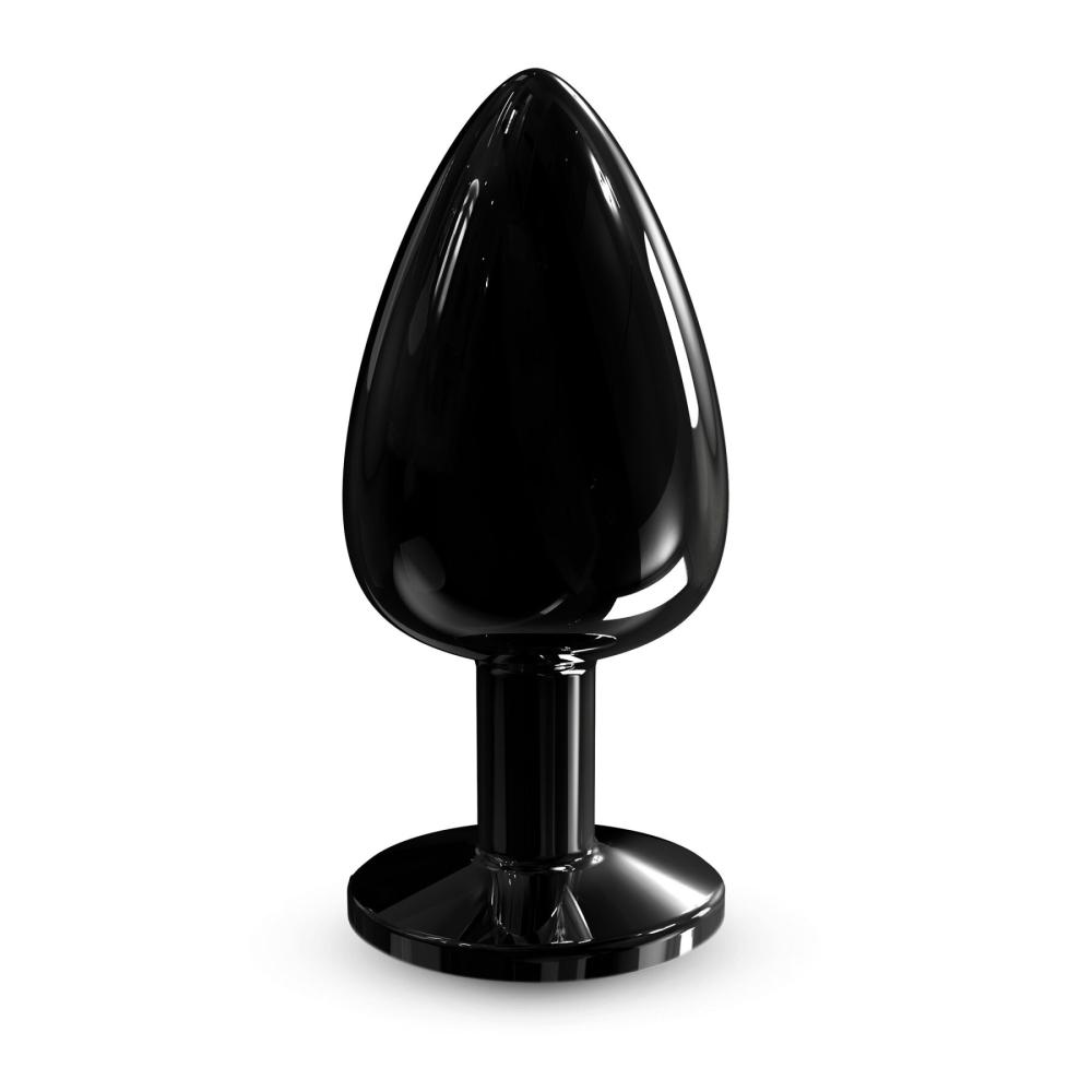SO7810 Металева анальна пробка з кристалом Dorcel Diamond Plug Black L
