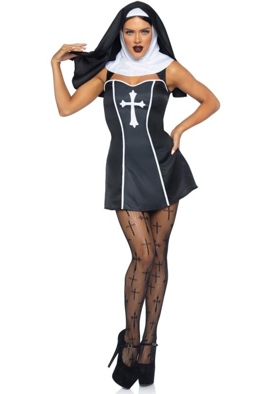 SO8552 Костюм монашки Leg Avenue Naughty Nun L, платье, головной убор