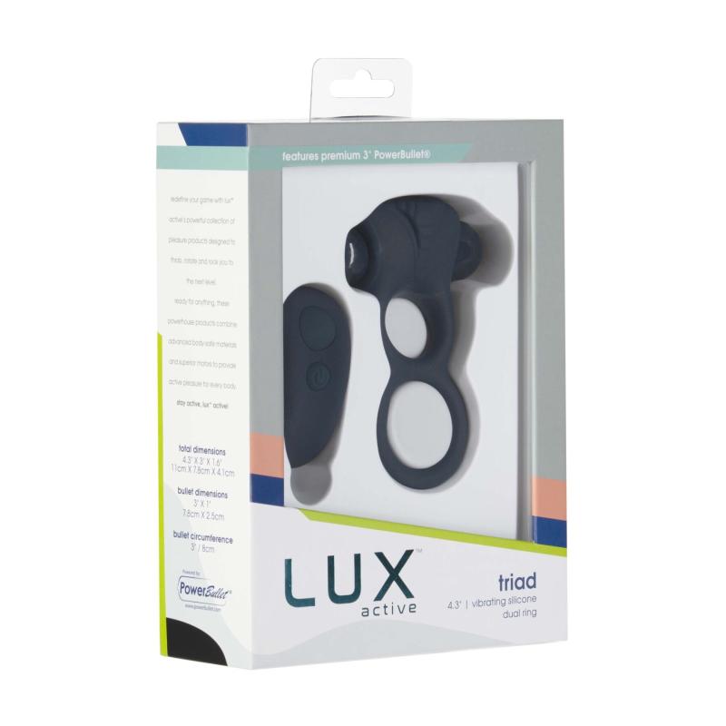 SO5575 Двойное эрекционное кольцо с вибрацией Lux Active -Triad - Vibrating Dual Cock Ring, пульт ДУ