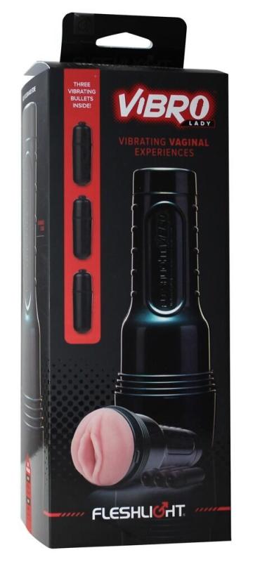 F17347 Мастурбатор с вибрацией Fleshlight Vibro Pink Lady Touch, три вибропули, стимулирующий рельеф