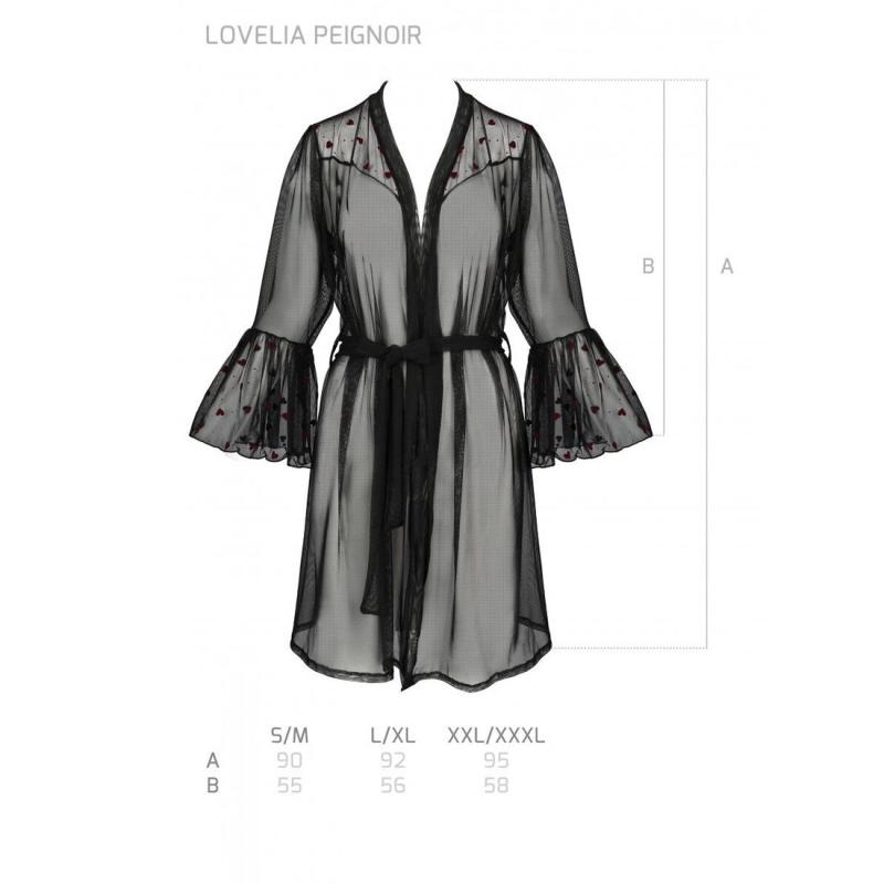 SO4771 Воздушный пеньюар LOVELIA PEIGNOIR black L/XL - Passion