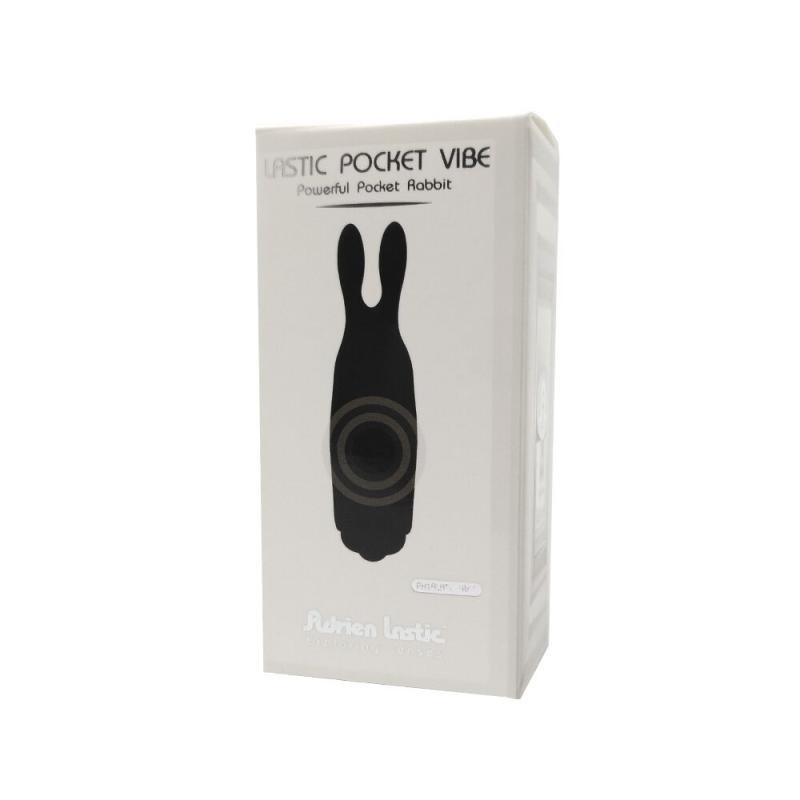 AD33499 Вибропуля Adrien Lastic Pocket Vibe Rabbit Black со стимулирующими ушками