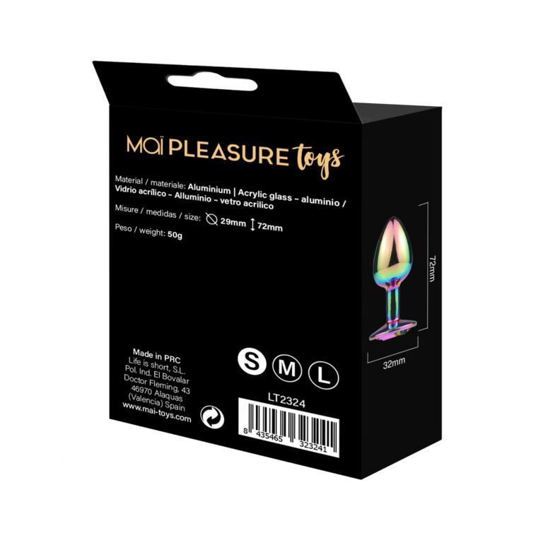 SO6038 Металлическая анальная пробка MAI Attraction Toys №72 Rainbow