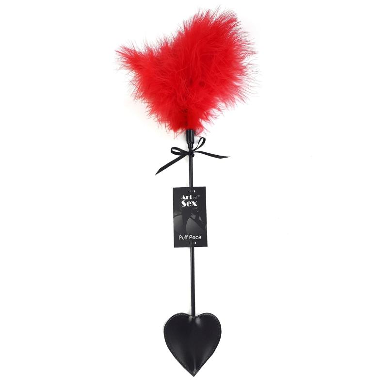SO6965 Щекоталка со шлепалкой Пика Art of Sex - Puff Peak, цвет Красный
