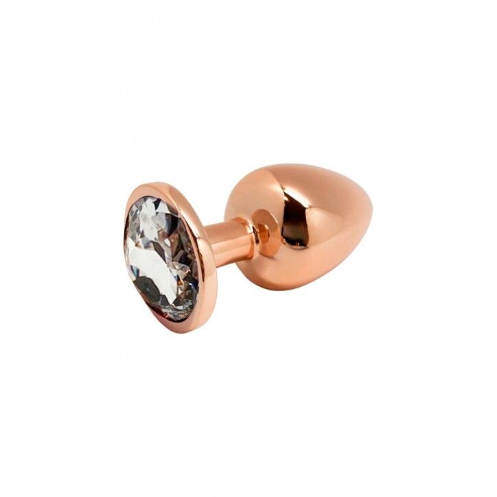 SO7428 Металлическая анальная пробка Wooomy Tralalo Rose Gold Metal Plug Size M, диаметр 3,4 см, длина 8 см