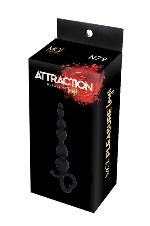 SO4637 Анальные бусы MAI Attraction Toys №79 Black, длина 18см, диаметр 3,1см