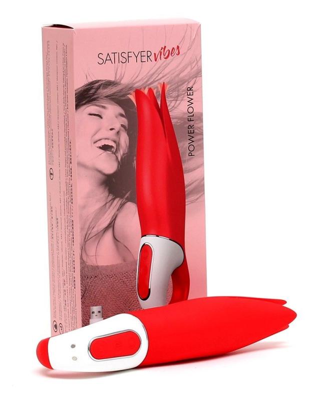 SO2204 Мощный вибратор Satisfyer Vibes Power Flower с нежными трепещущими лепестками, 12 режимов работы