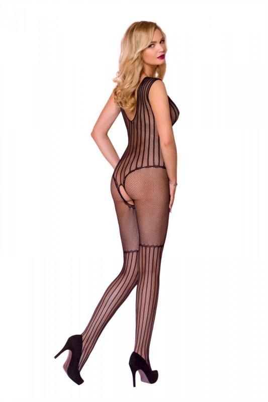 SO5335 Сетчатый черный бодистокинг с рисунком боди и гетр Casmir CA006
