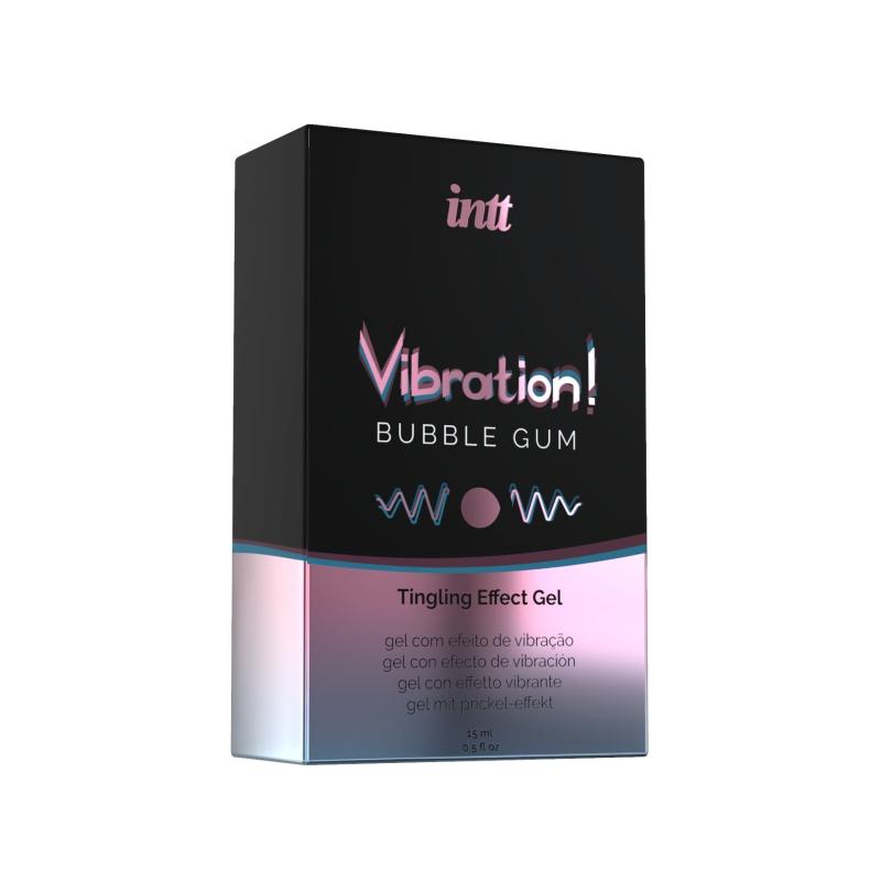 SO3348 Жидкий вибратор Intt Vibration Bubble Gum (15 мл), густой гель, очень вкусный, действует до 30 минут