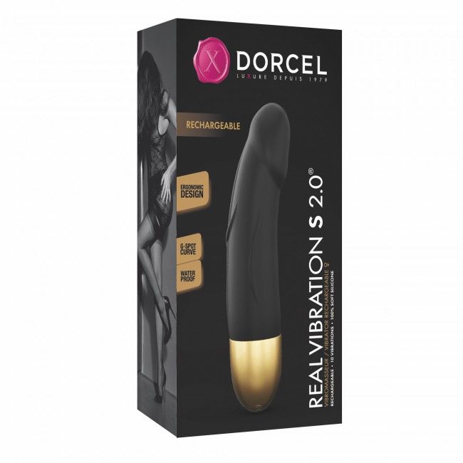 SO3565 Вибратор Dorcel Real Vibration S Gold 2.0, диам 3,7см, перезаряжаемый, для точки G