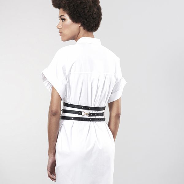 SO2680 Портупея-пояс Bijoux Indiscrets MAZE - Wide Belt and Restraints Black, экокожа