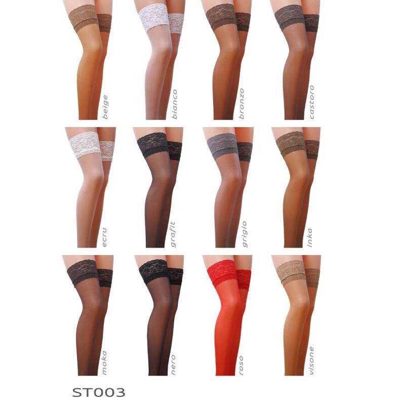 SO4294 Графитовые чулки на ажурной силиконовой резинке Passion ST003 3/4 grafit - Passion