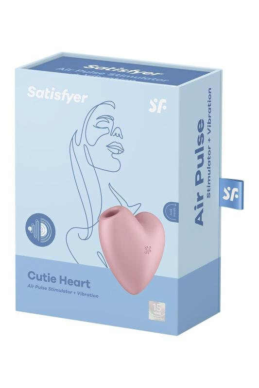 SO6286 Вакуумный стимулятор-сердечко с вибрацией Satisfyer Cutie Heart Light Red